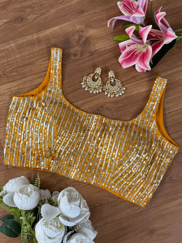 Yellow Gota Sitara Blouse