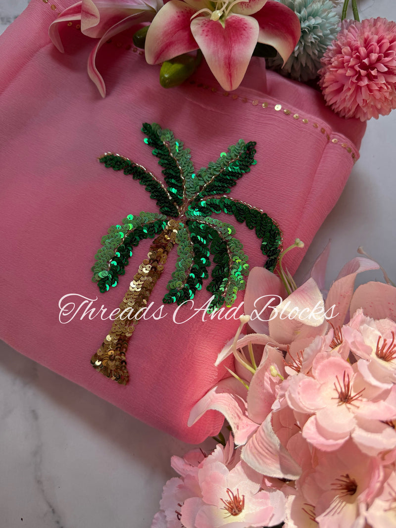 Royal Palms Chiffon Saree