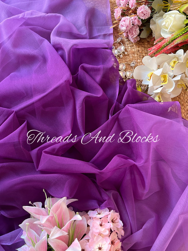 Purple Lavender Shaded Saree