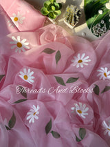 Whispers of Sakura Handpainted Saree
