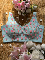 Icy Blue Petunia Blouse