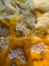 Blooming Banyas 3D Chiffon Saree