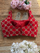 Zari Jaal Red Blouse