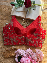 Red Dori Floral Blouse