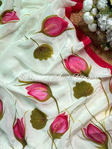 Buds of Grace Hand Painted Saree