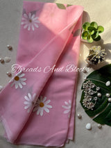 Whispers of Sakura Handpainted Saree