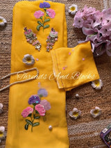 Oleander Whispers Chiffon Saree