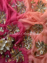 Starlit Blossom Chiffon Saree