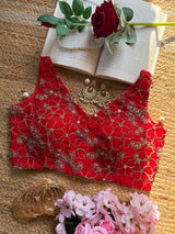 Red Dori Floral Blouse