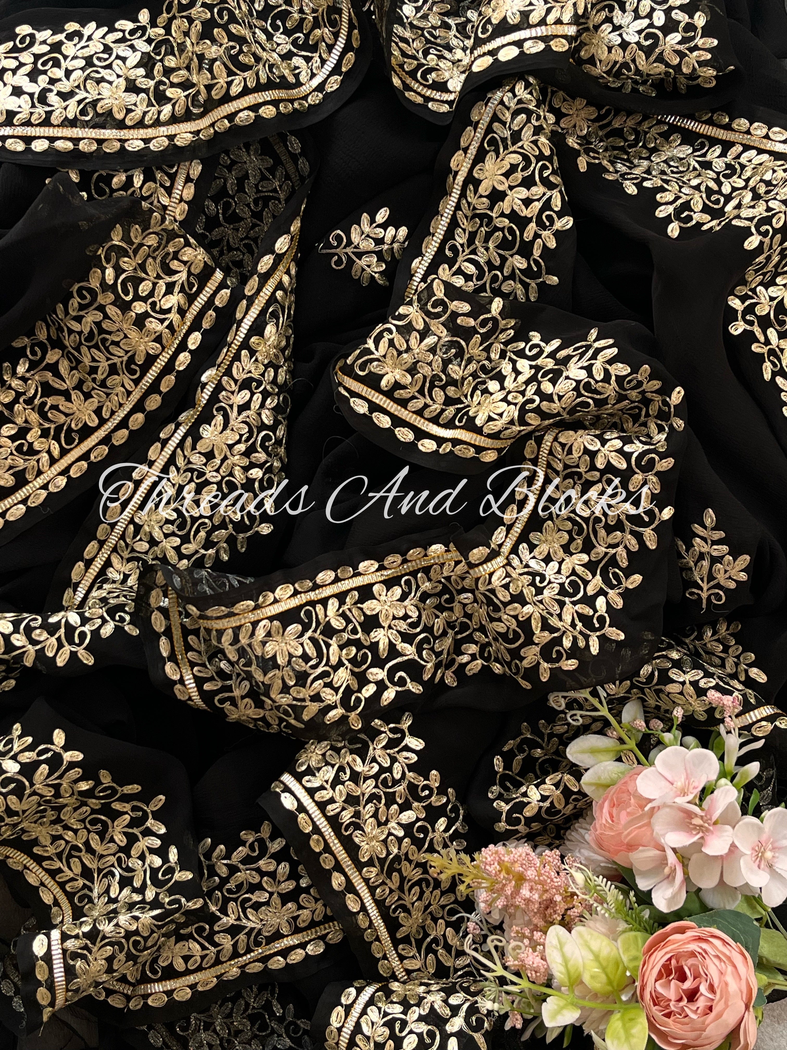 Classic Black Pittan Border Saree