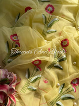 Blushing Dahlia Chiffon Saree