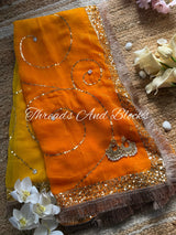 Tangerine Horizon Jaal Saree