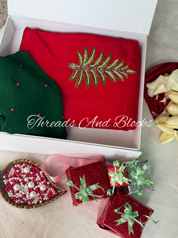 Frosted Fern Crepe Saree