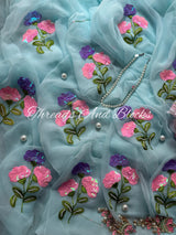 Oleander Whispers Chiffon Saree