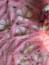 Frangipani Handpainted Saree