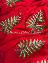 Frosted Fern Crepe Saree