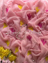 Cactus Bloom Chiffon Saree