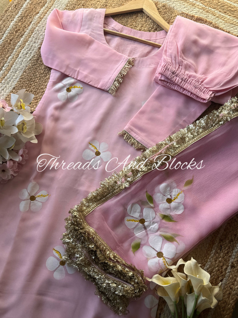 Pink Hibiscus Suit Set