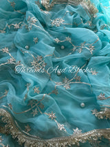 Aasmani Chaandni Gota Jaal Saree