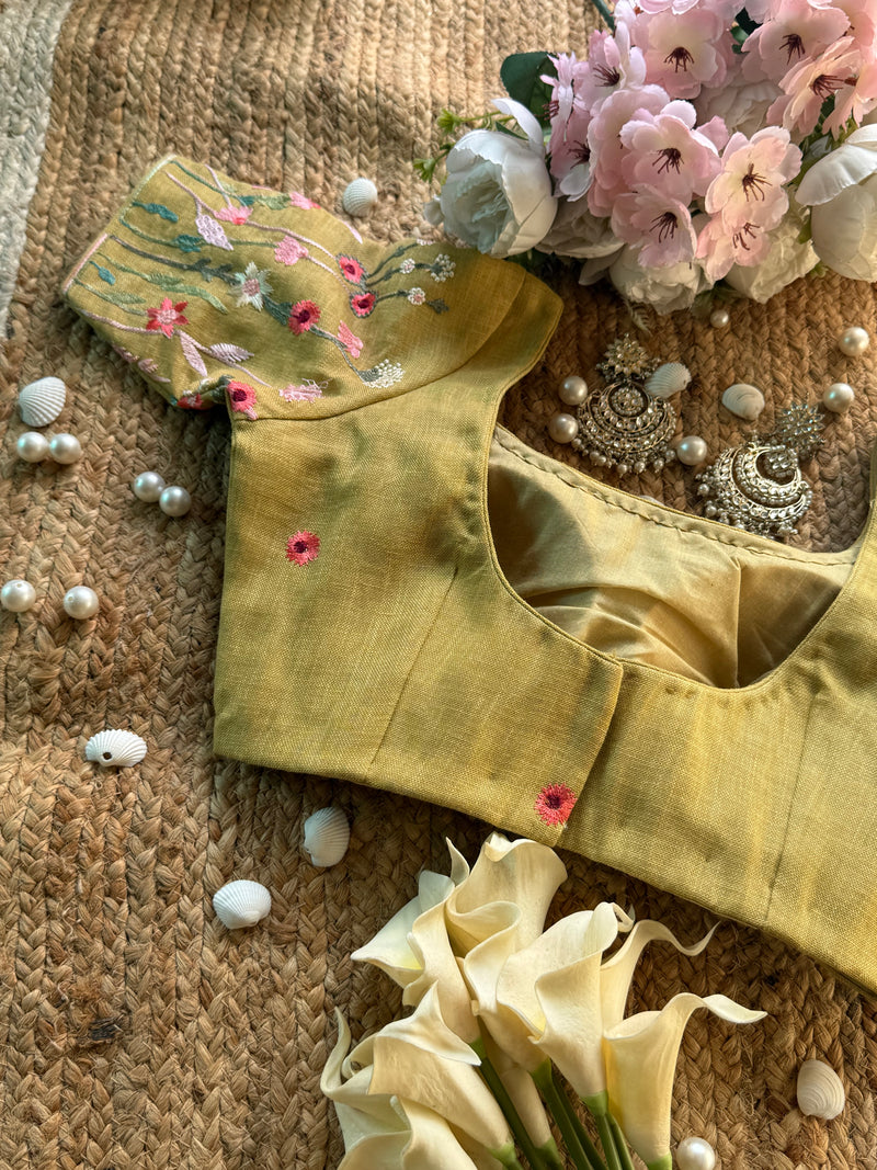 Masakali Green Linen Blouse