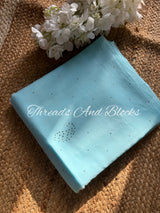 Sky Blue Mukaish Paisley Saree