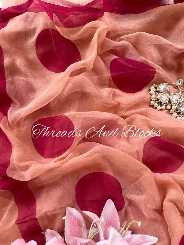 Dots of Love Hand Painted Saree