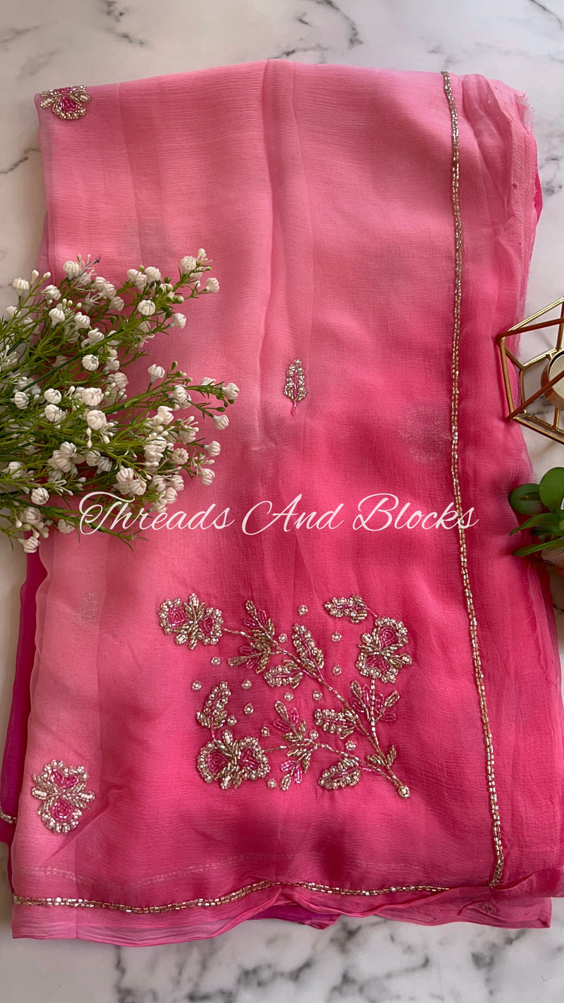 Shades of Pink Floral Buta Saree