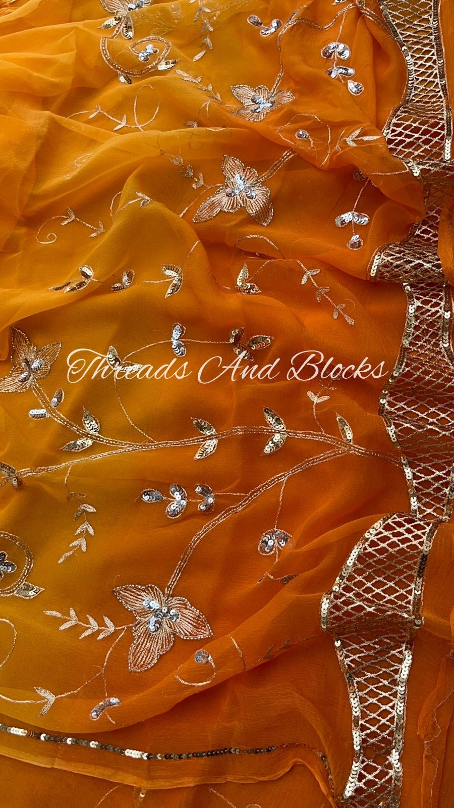 Sunset Dreams Cutwork Border Saree