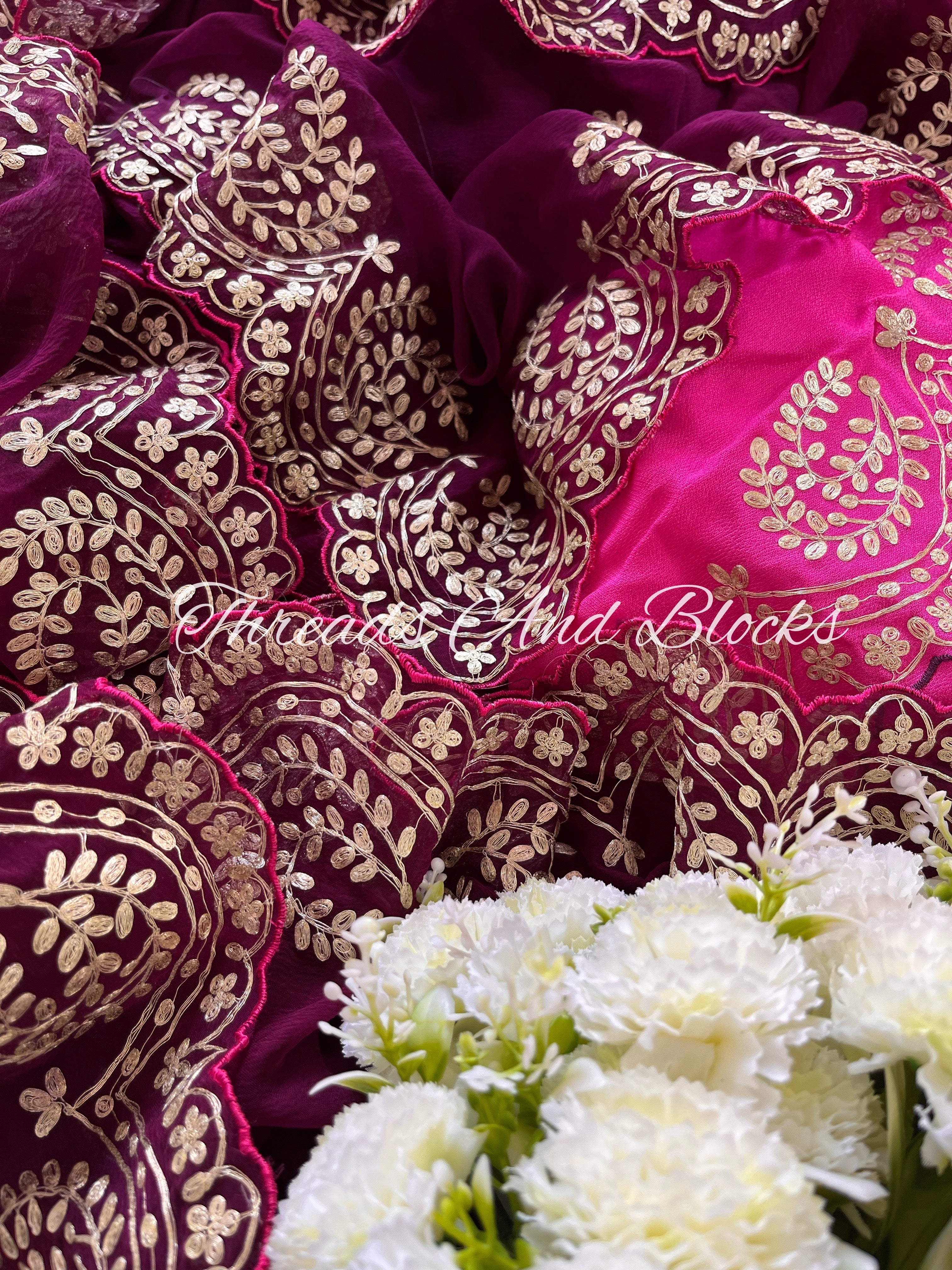 Plum Pittan Microscallop Saree