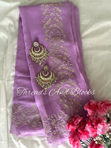 Lavender Heavy Aari Border Saree