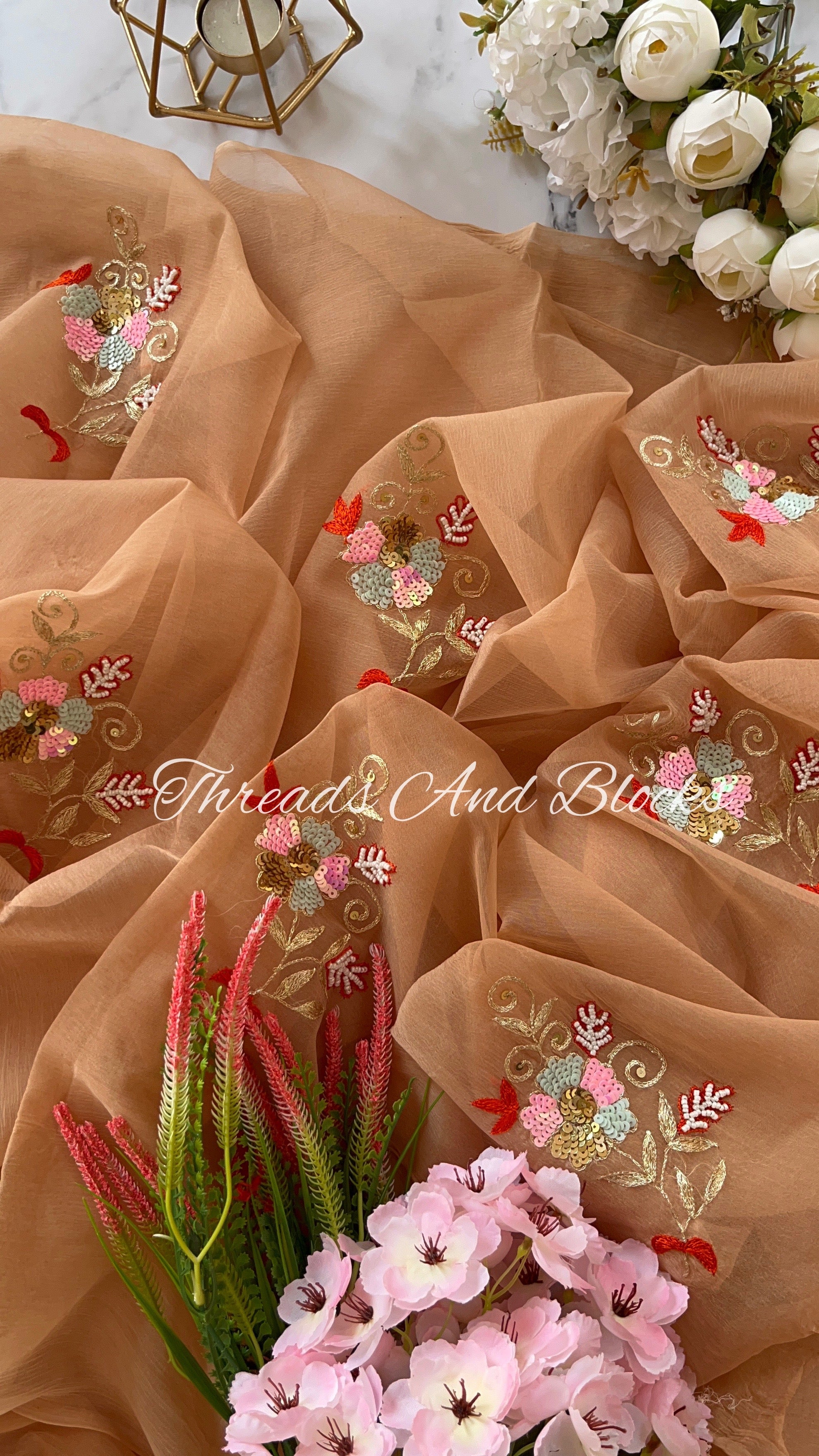 Sand Daffodil Buta Saree