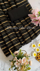 Georgette Black and Gold Saree