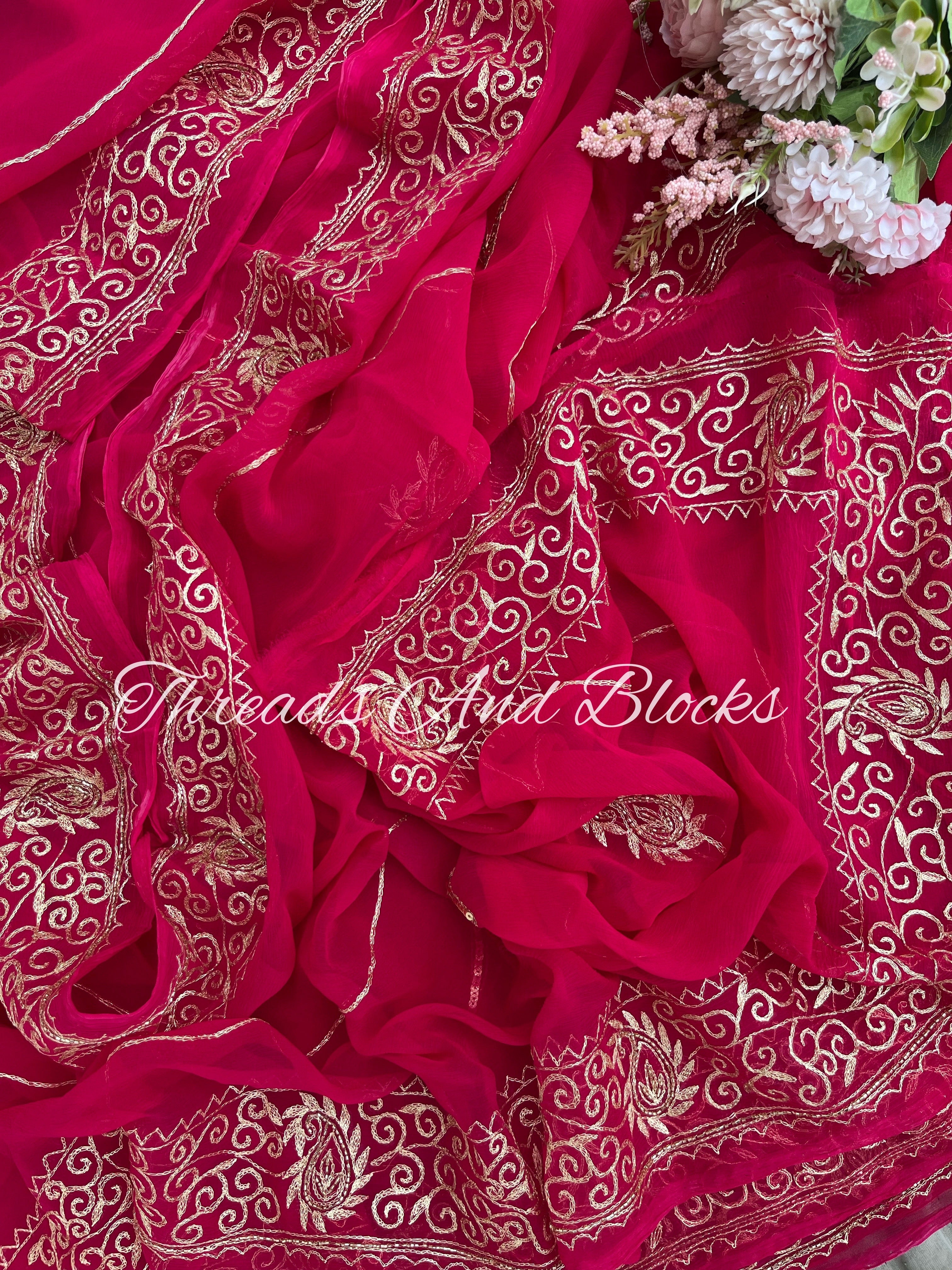 Rani Paisley Jaal and Heavy Border Saree