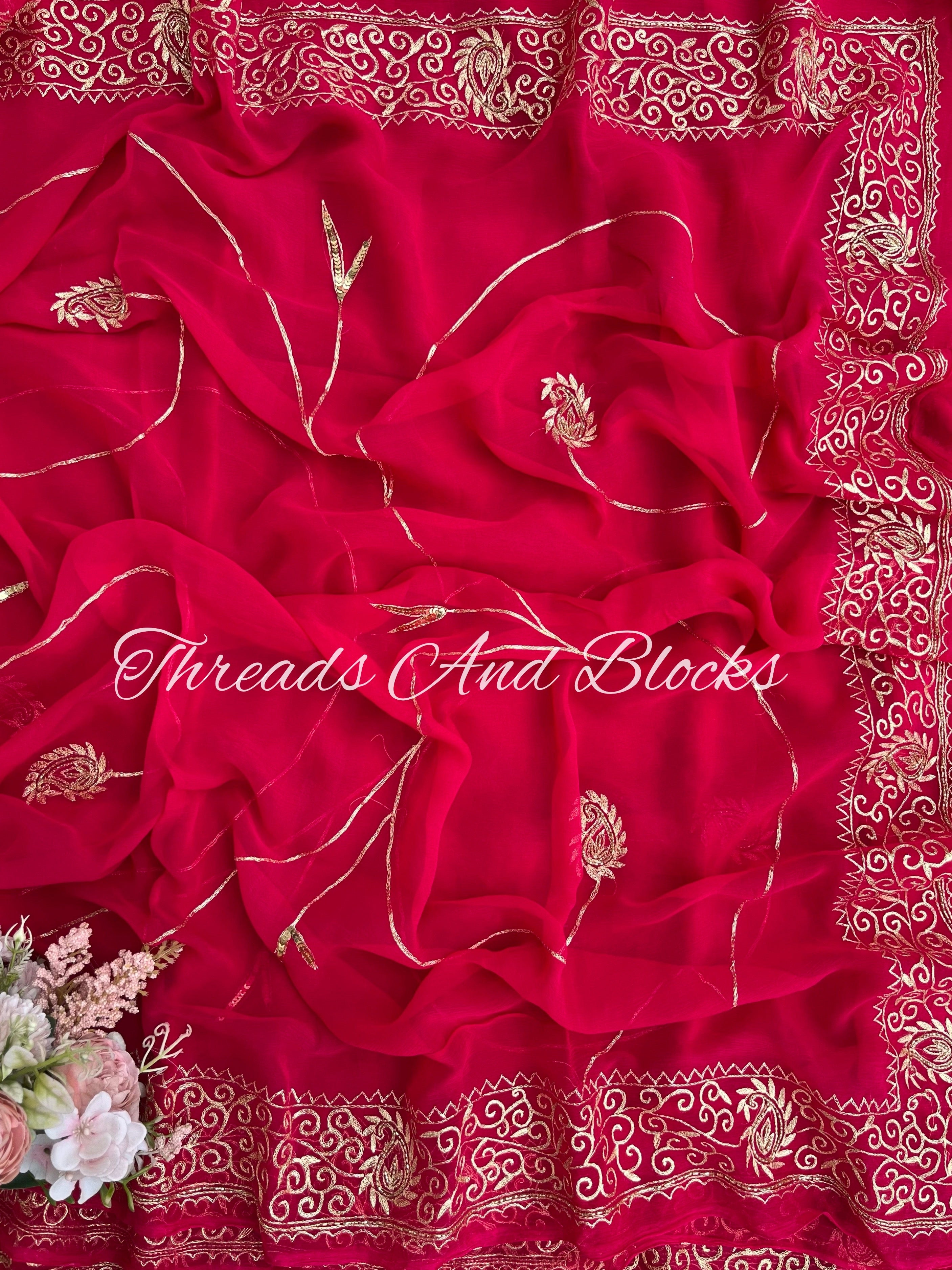 Rani Paisley Jaal and Heavy Border Saree