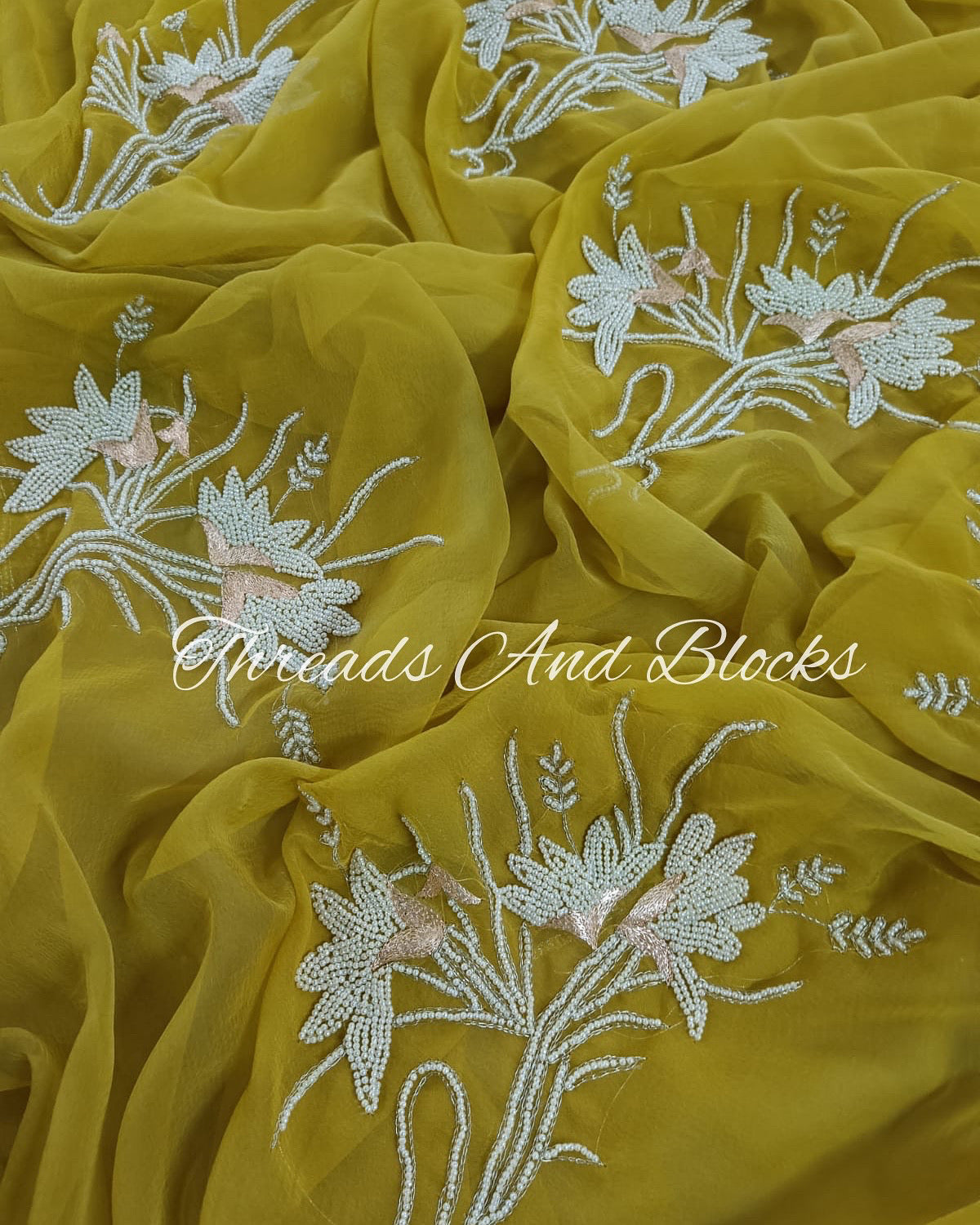 Pearl Zari Floral Buta Saree