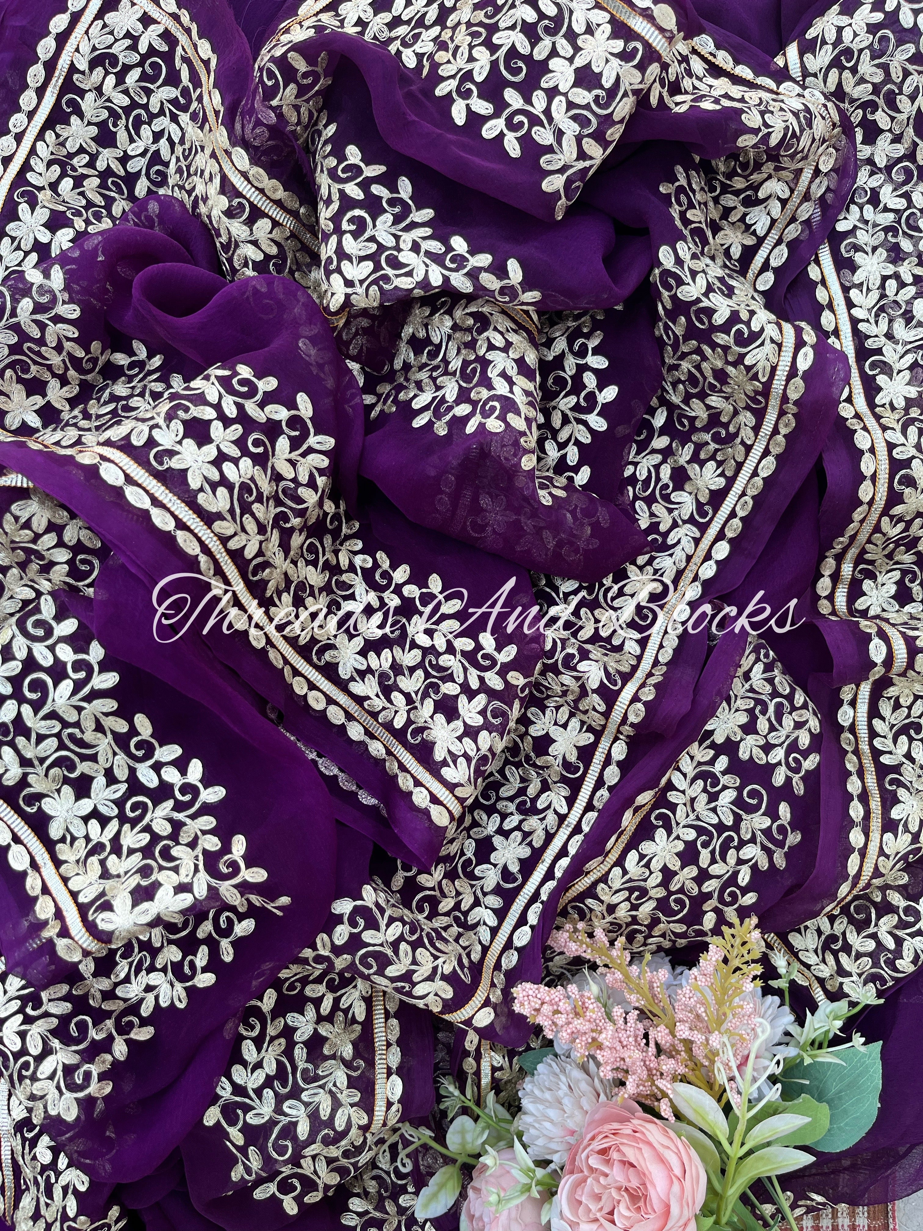 Purple Pittan Border Saree