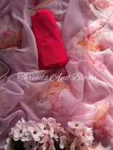 Lush Blush  Chiffon Saree