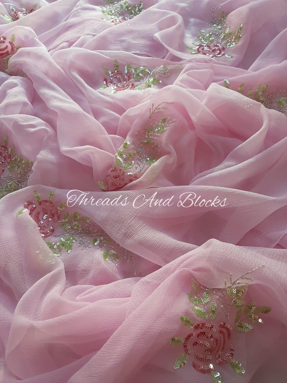 Sequins Rose Saree