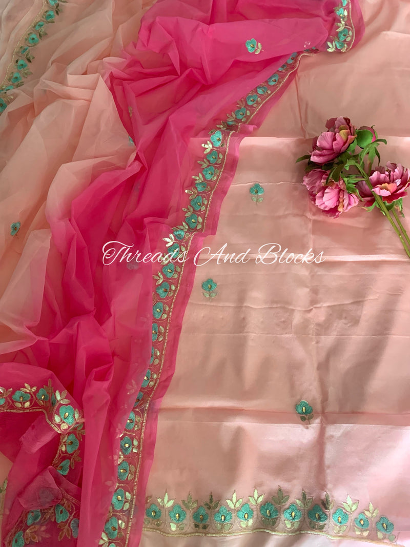 Shades of Pink Embroidered Suit