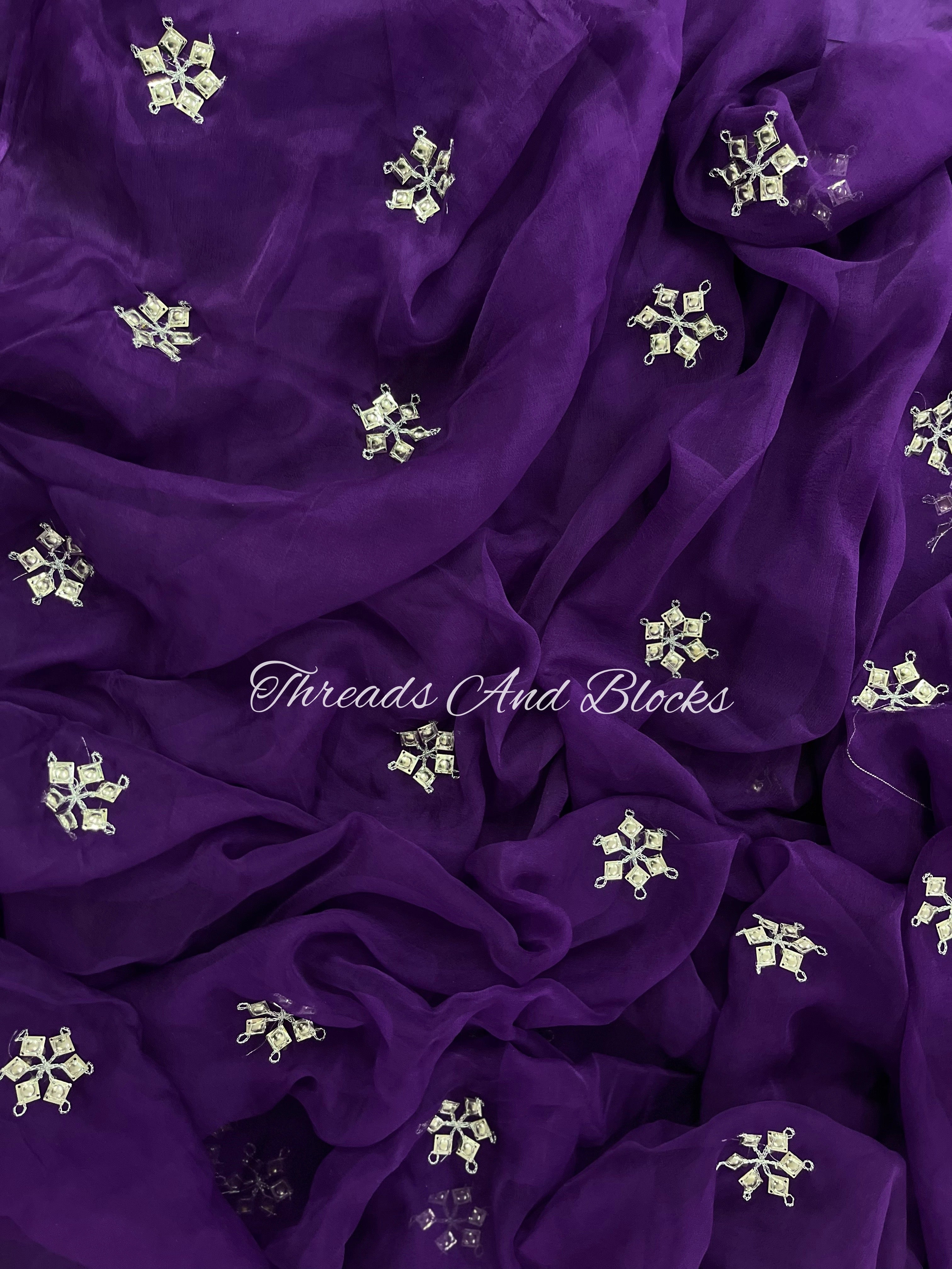 Purple Danka Buti Saree