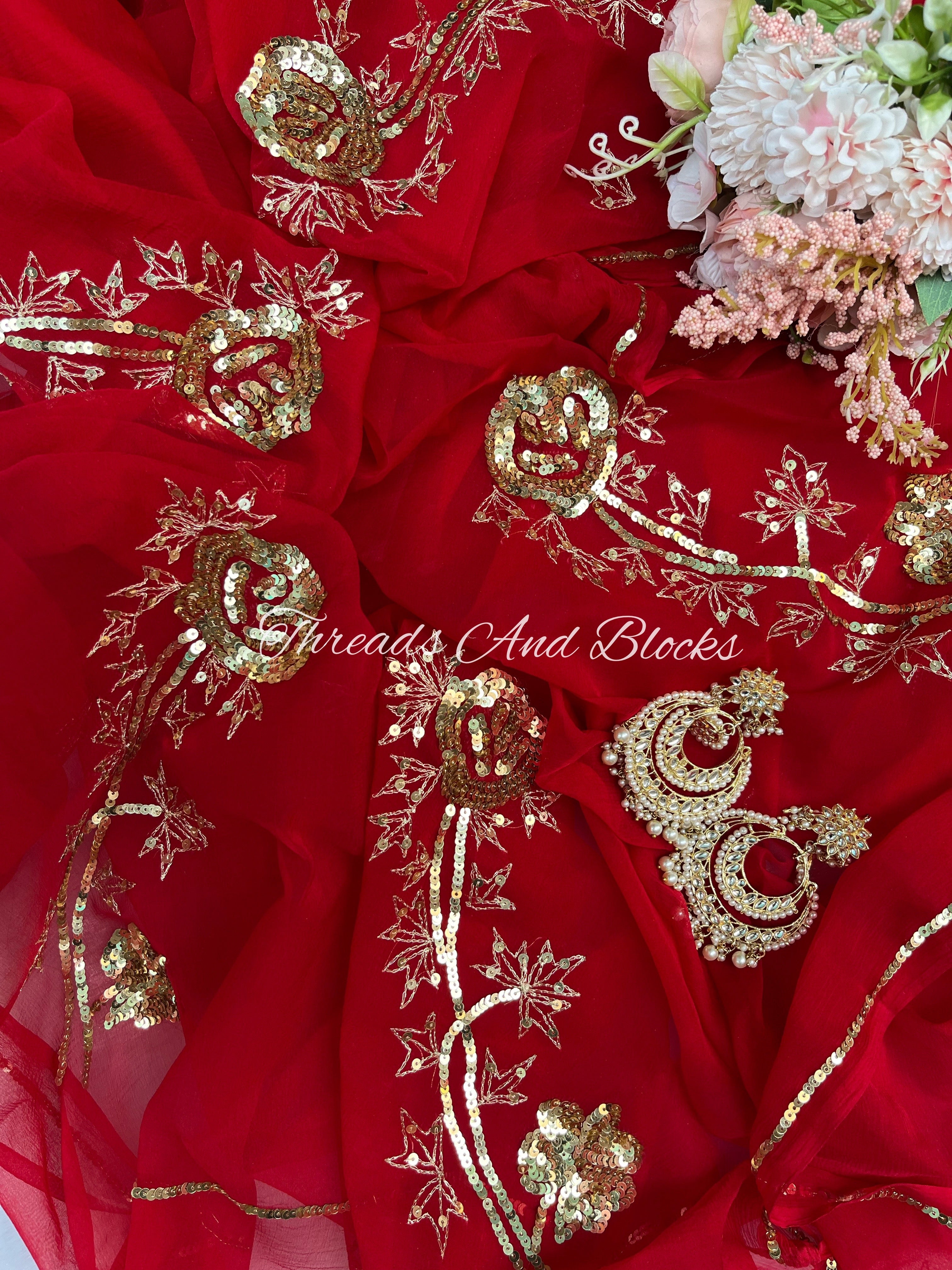 Golden Roses Saree