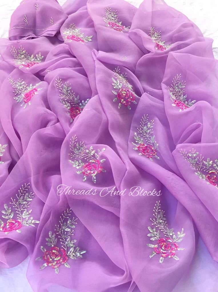 Lavender Rose Saree