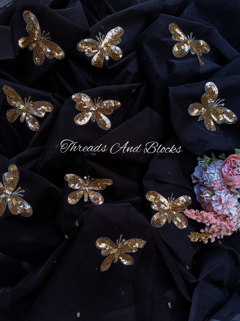Black Butterfly Saree
