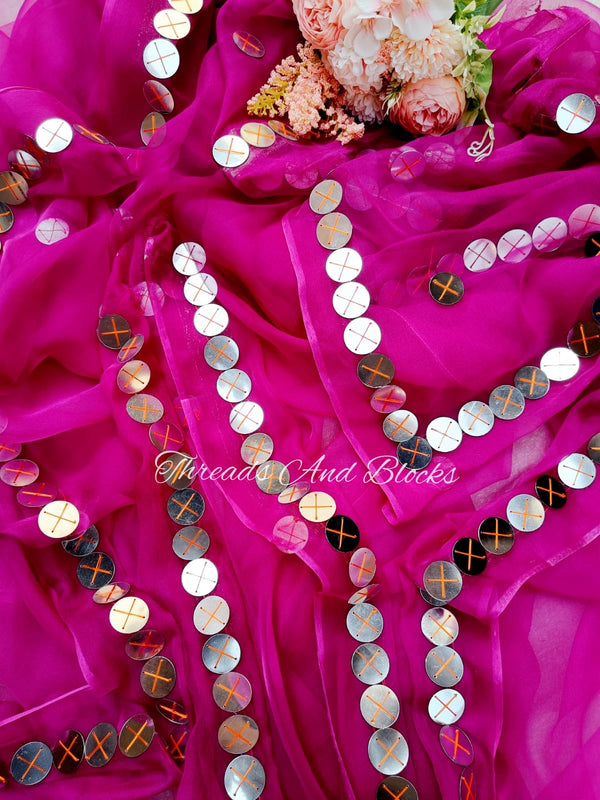 Pink Bling Saree