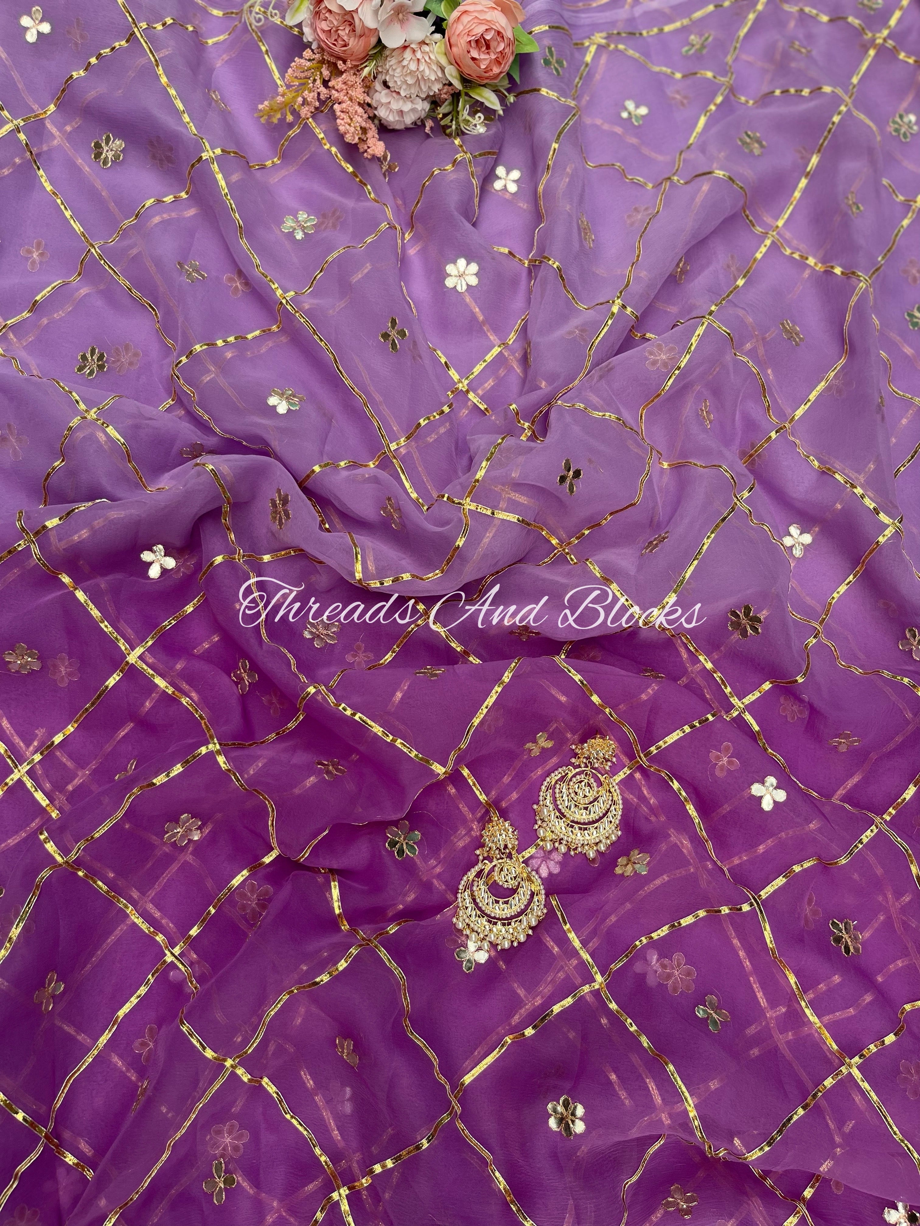 Shades of Purple Gotapatti Jaal Saree